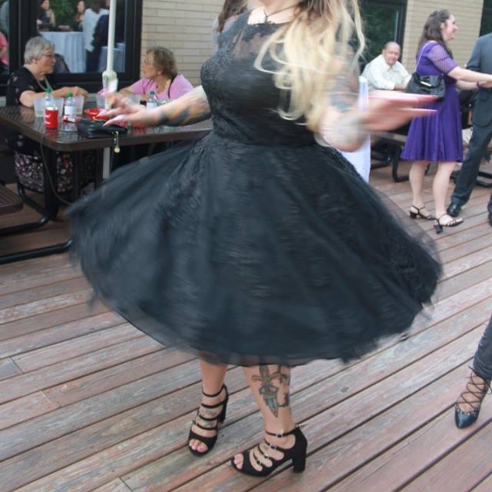 Custom made black wedding dress